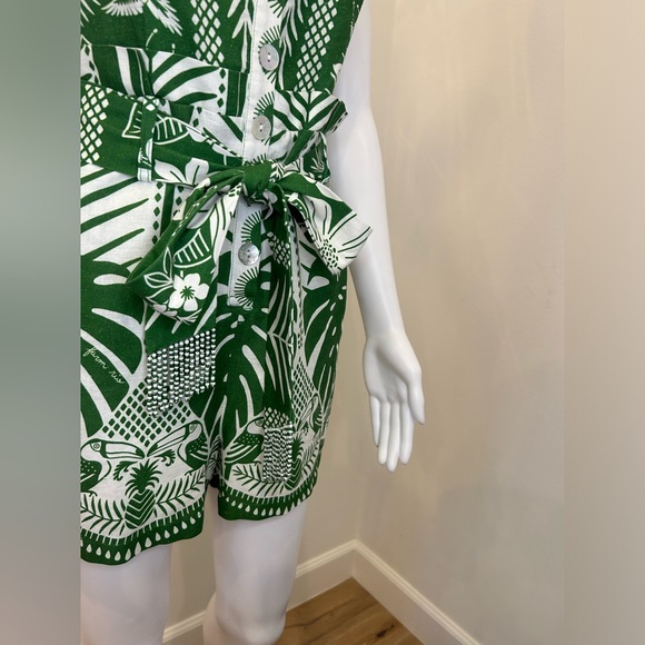 Farm Rio Green and White Romper - Picture 10 of 14